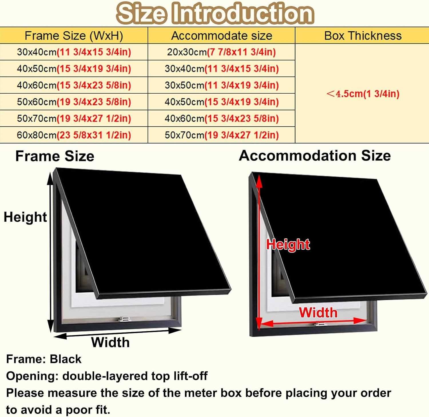 Kitchen Breaker Box Covers for Wall Decorative, Vertical Electrical Panel Plate for Home/Outside, Farmhouse Electricity Meter Box Cover for Offices(Black,50x70cm(19.7x27.6))