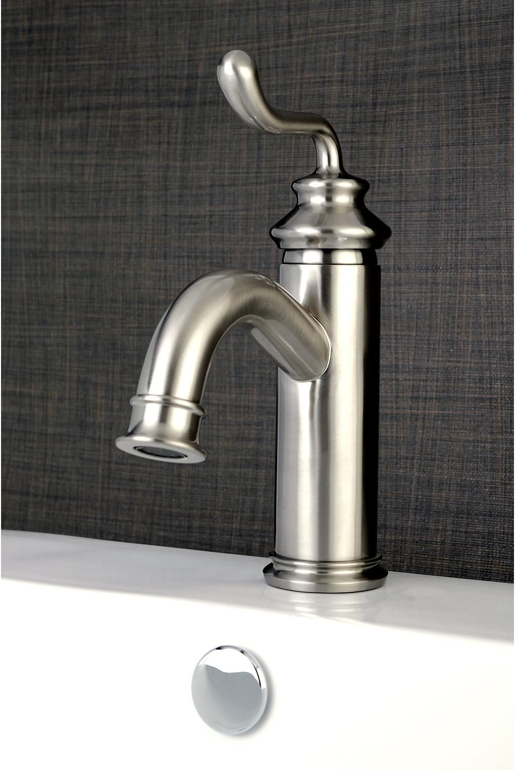 Fauceture LS5418RL Royale Single-Handle Bathroom Faucet with Push Pop-Up, Brushed Nickel