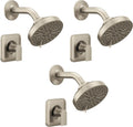 Moen Genta LX Brushed Nickel Pressure Balancing Eco-Performance Modern Shower Trim with Showerhead and Lever Handle, Posi-Temp Valve Required, T2472EPBN (Pack of 3)