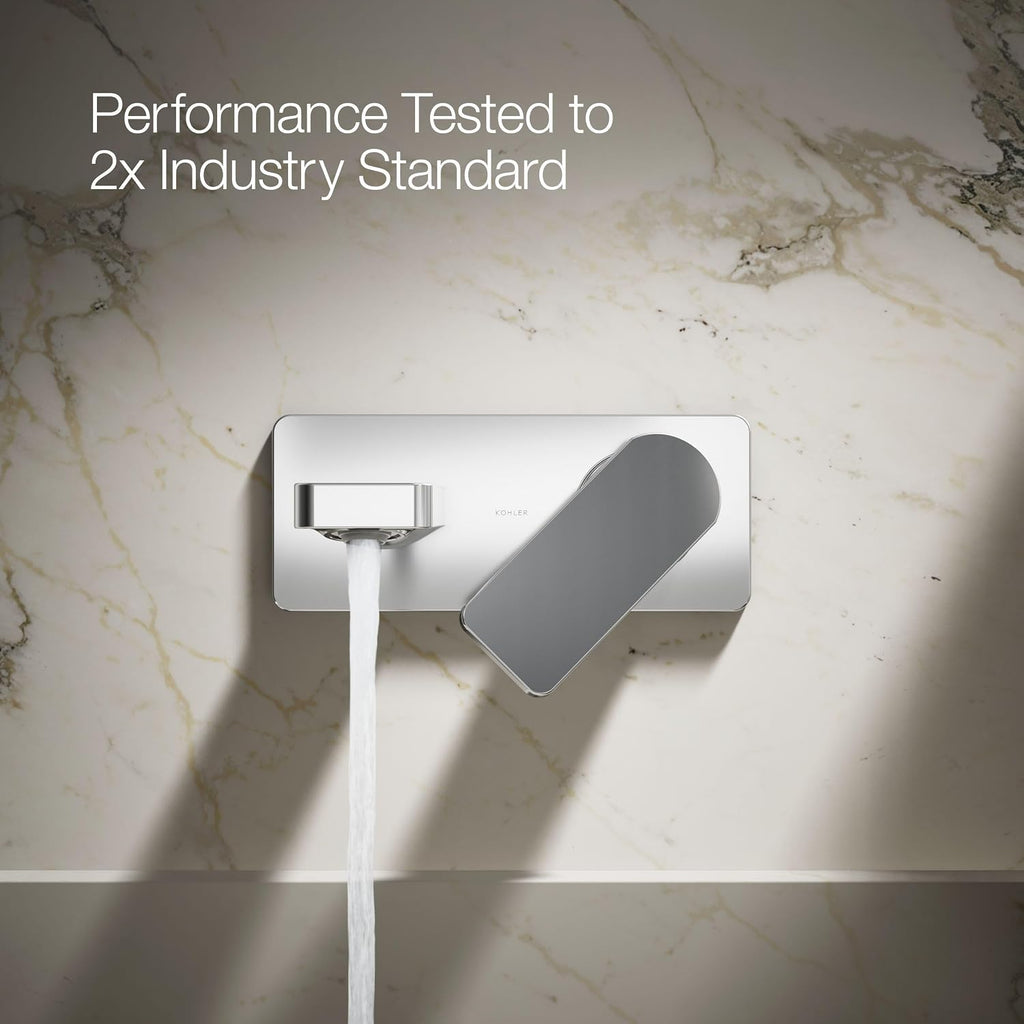 Kohler 22567-4-CP Parallel® Wall-Mount Single-Handle Bathroom Sink Faucet, 1.2 gpm, Polished Chrome