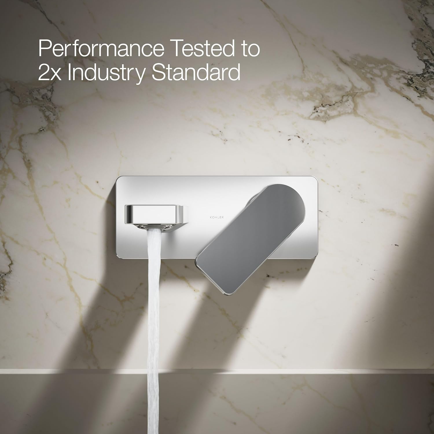 Kohler 22567-4-CP Parallel® Wall-Mount Single-Handle Bathroom Sink Faucet, 1.2 gpm, Polished Chrome