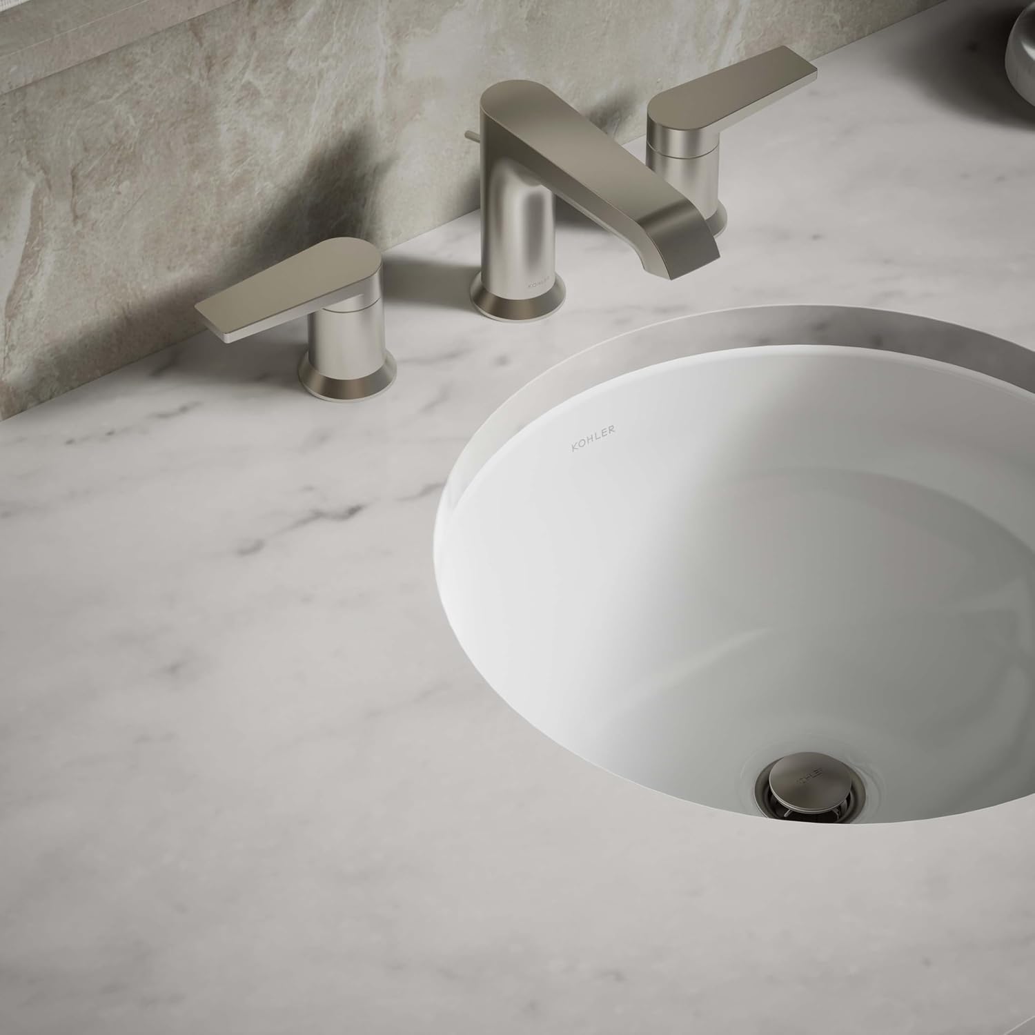KOHLER K-29000-0 Caxton Undercounter Bathroom Sink, Round, White
