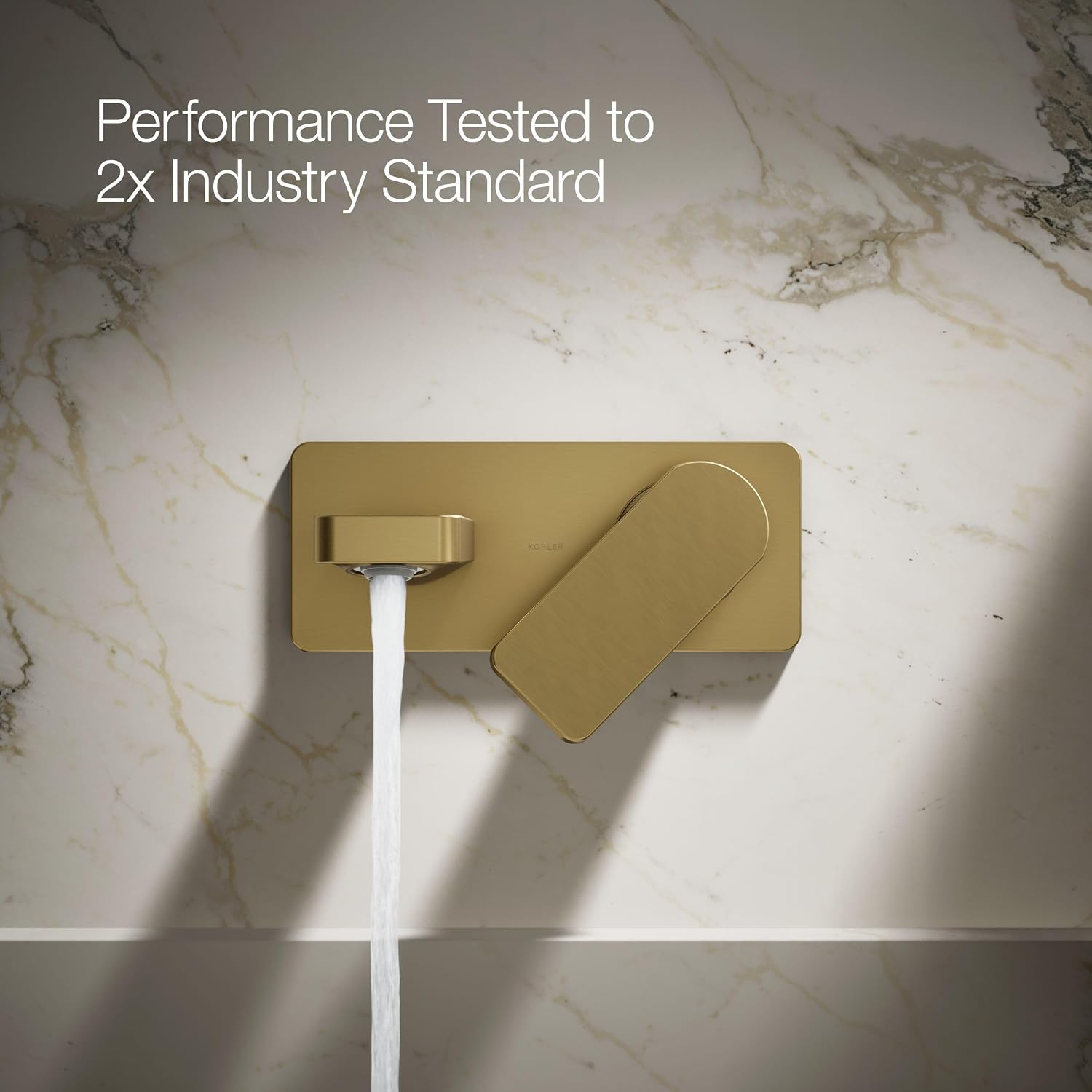 Kohler 22567-4-2MB Parallel® Wall-Mount Single-Handle Bathroom Sink Faucet, 1.2 gpm, Vibrant Brushed Moderne Brass