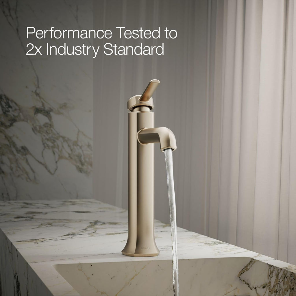 Kohler 27003-4-BV Occasion® Tall Single-Handle Bathroom Sink Faucet, 1.2 gpm, Vibrant Brushed Bronze