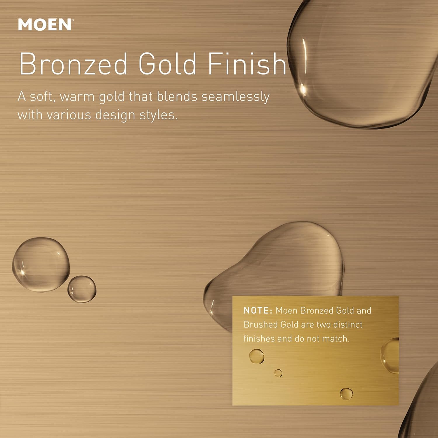 Moen Findlay Bronzed Gold Single-Handle Bathroom Faucet, Single-Hole Setup with Deckplate, 84516BZG