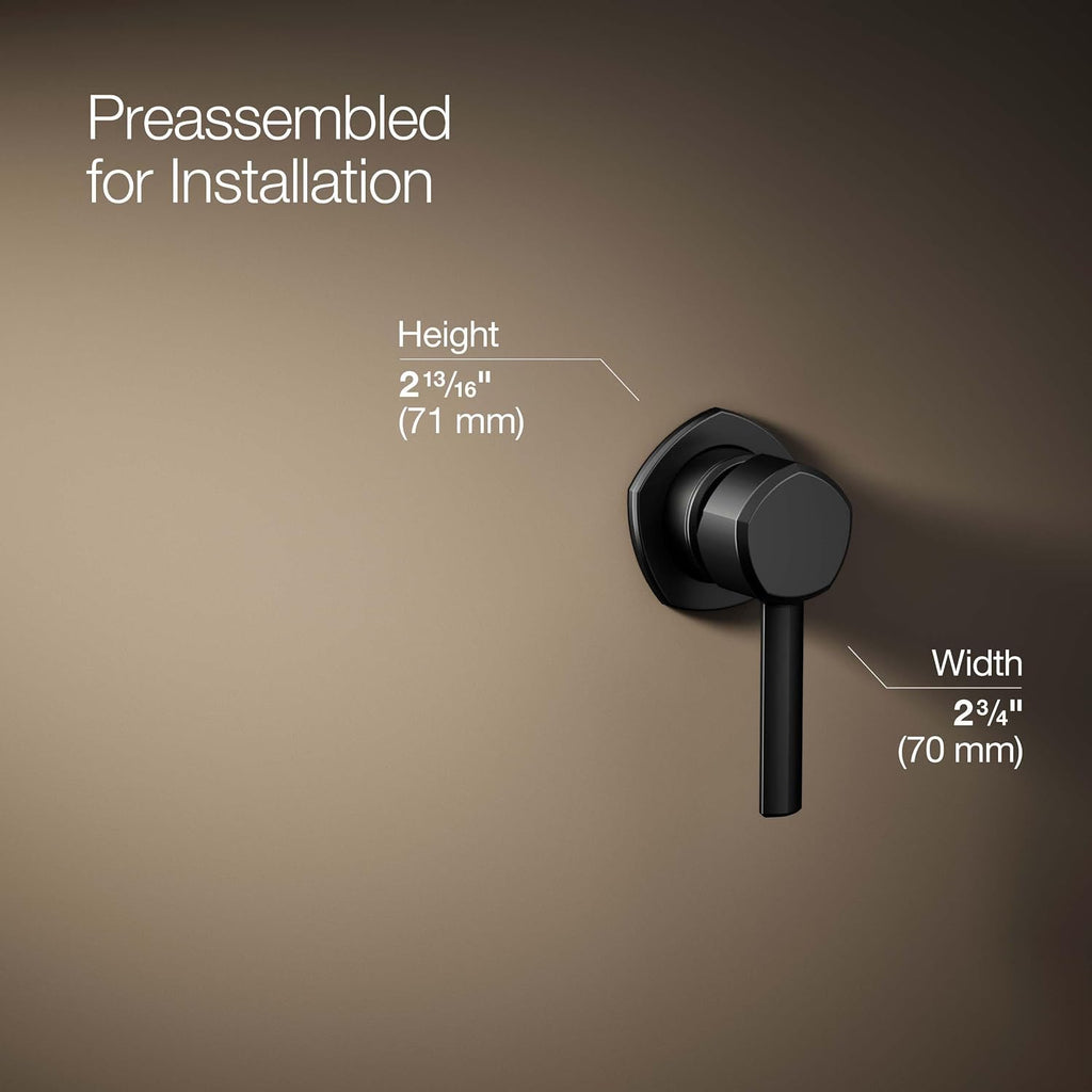 KOHLER K-27012-4-BL OCCASION™ Wall-Mount Bathroom Sink Faucet Handle, Premium Durable Metal, Corrosion Resistant, Matte Black