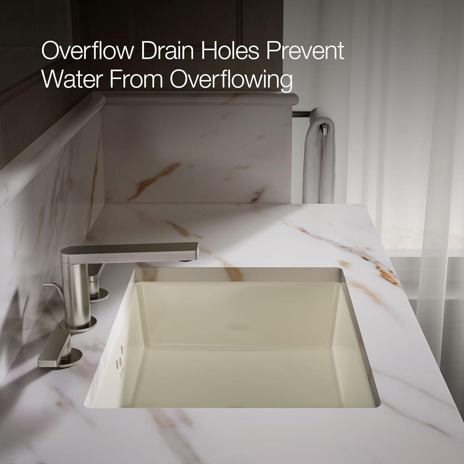 Kohler K-2330-96 Interior 1-Bowl Undermount Bath Sink Biscuit