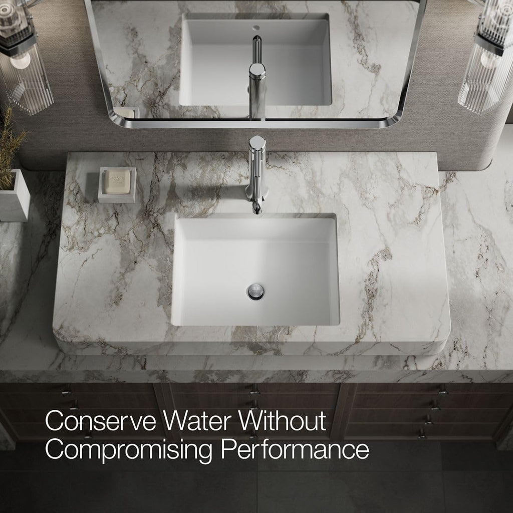 KOHLER 27003-4N-CP Occasion Tall Single-Handle Bathroom Faucet with Pop-Up Drain Assembly, One Hole Bathroom Sink Faucet, 0.5 gpm, Polished Chrome