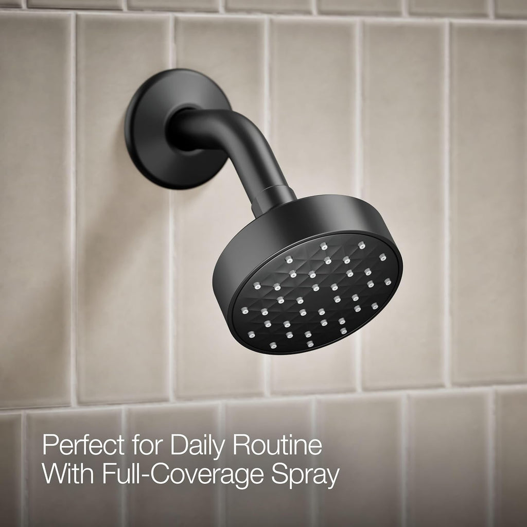 KOHLER TS97077-4G-BL Pitch Rite-Temp Shower Trim Kit, 1.75 GPM, Includes Faceplace with Handle, Showerhead, Shower Arm and Flange, Matte Black
