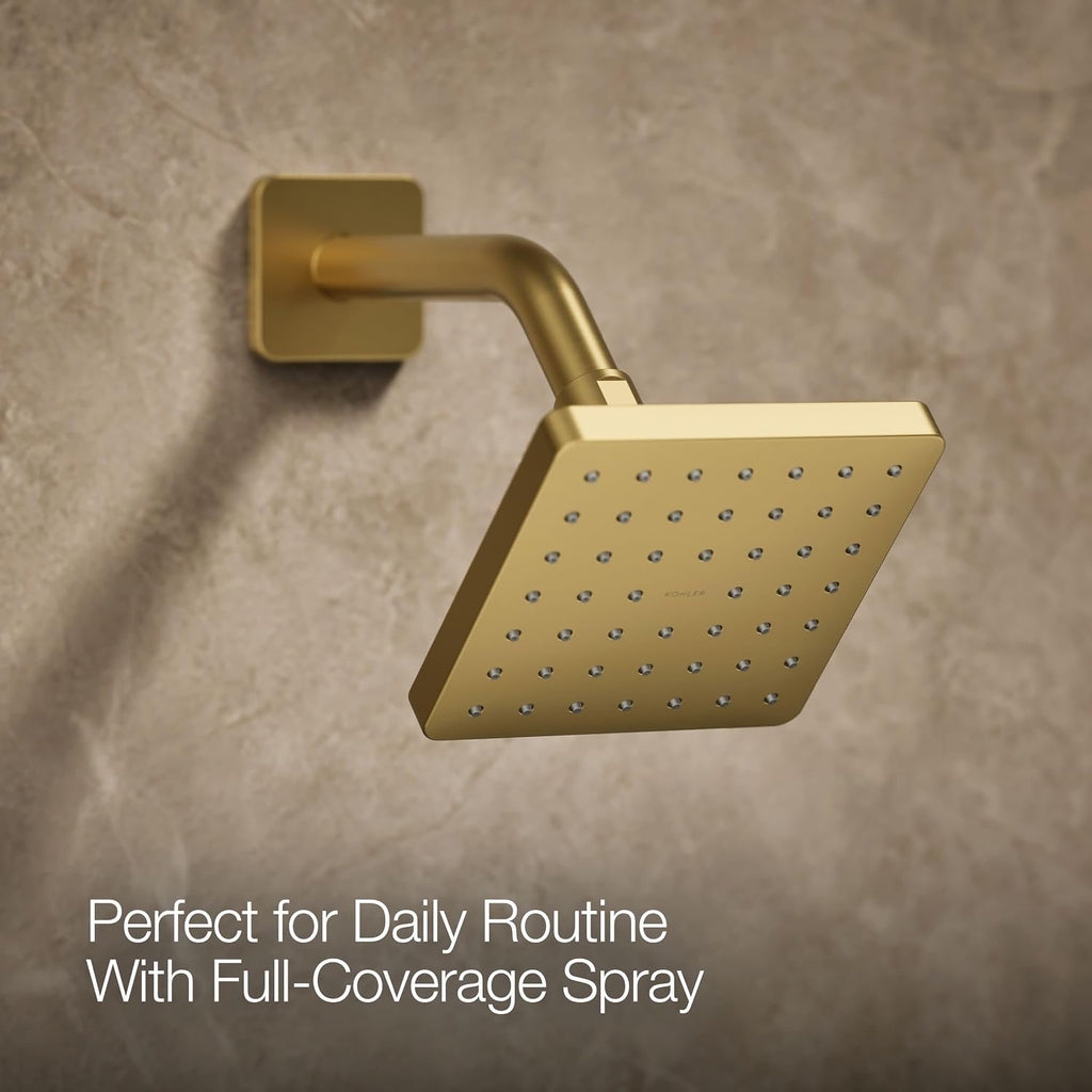 Kohler K-TS23503-4G-2MB Parallel Rite-Temp Shower Trim Kit with Lever Handle, 1.75 GPM, Vibrant Moderne Brushed Brass