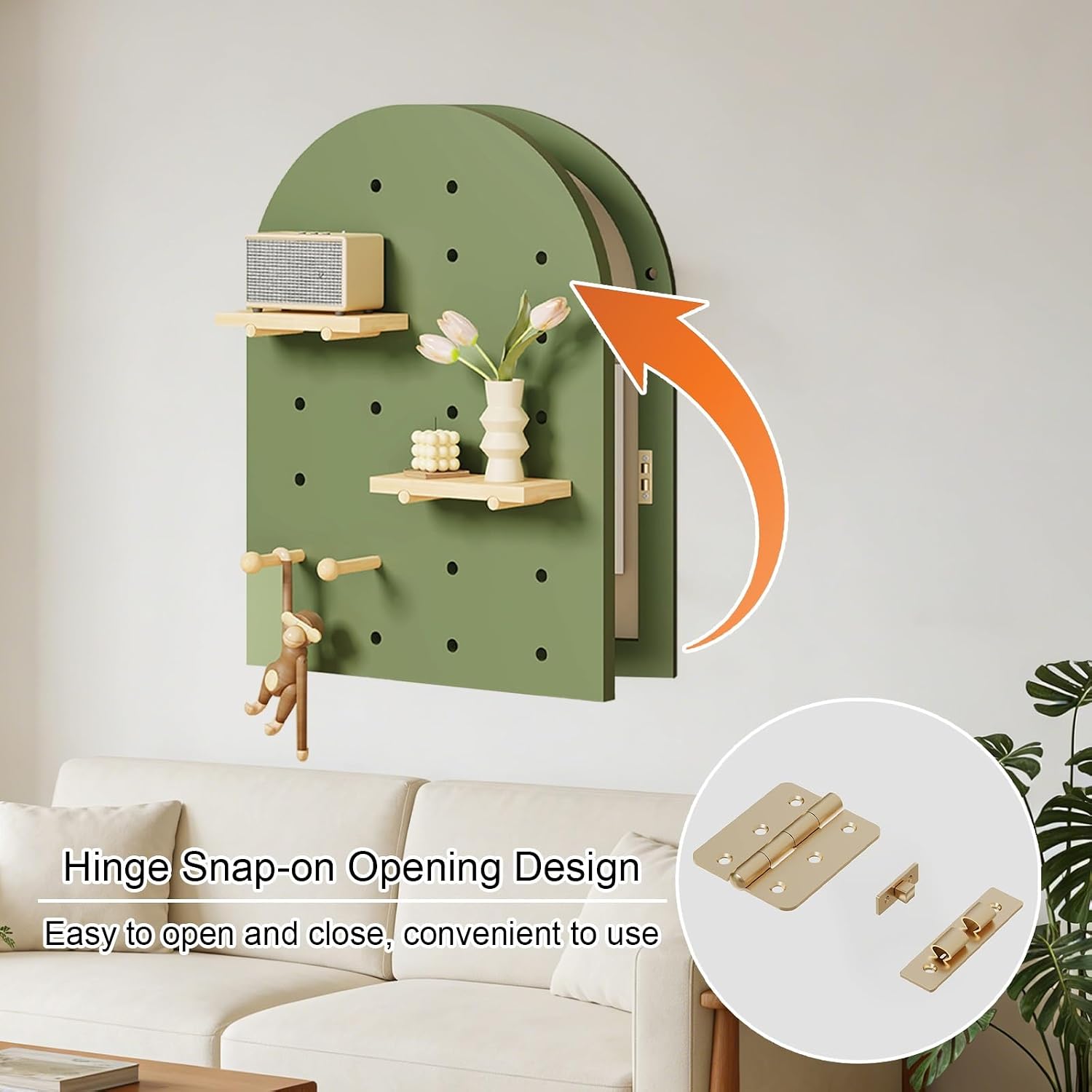 Decorative Fuse Breaker Box Cover, Wooden Electrical Panel Cover, Hide Electric Meter Box Decorative Painting, for Hotel, Kitchen and Bedroom(Green 1,50 * 89cm/19.7 * 35in)