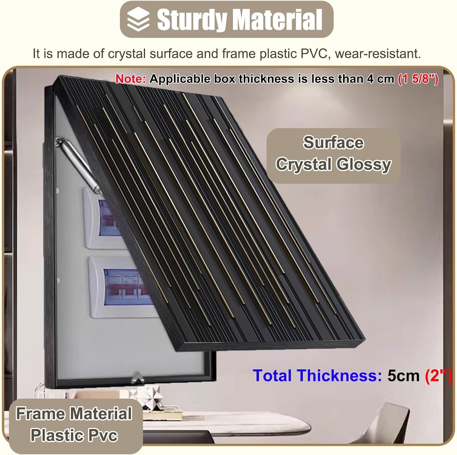 Vertical Electrical Panel Cover for Hide Wall, Homeline Breaker Box Cover for Decorate & Hide Alarm Electric Panel, Outdoor Distribution Box Cover(G,50x60cm(19 3/4x23 5/8'))