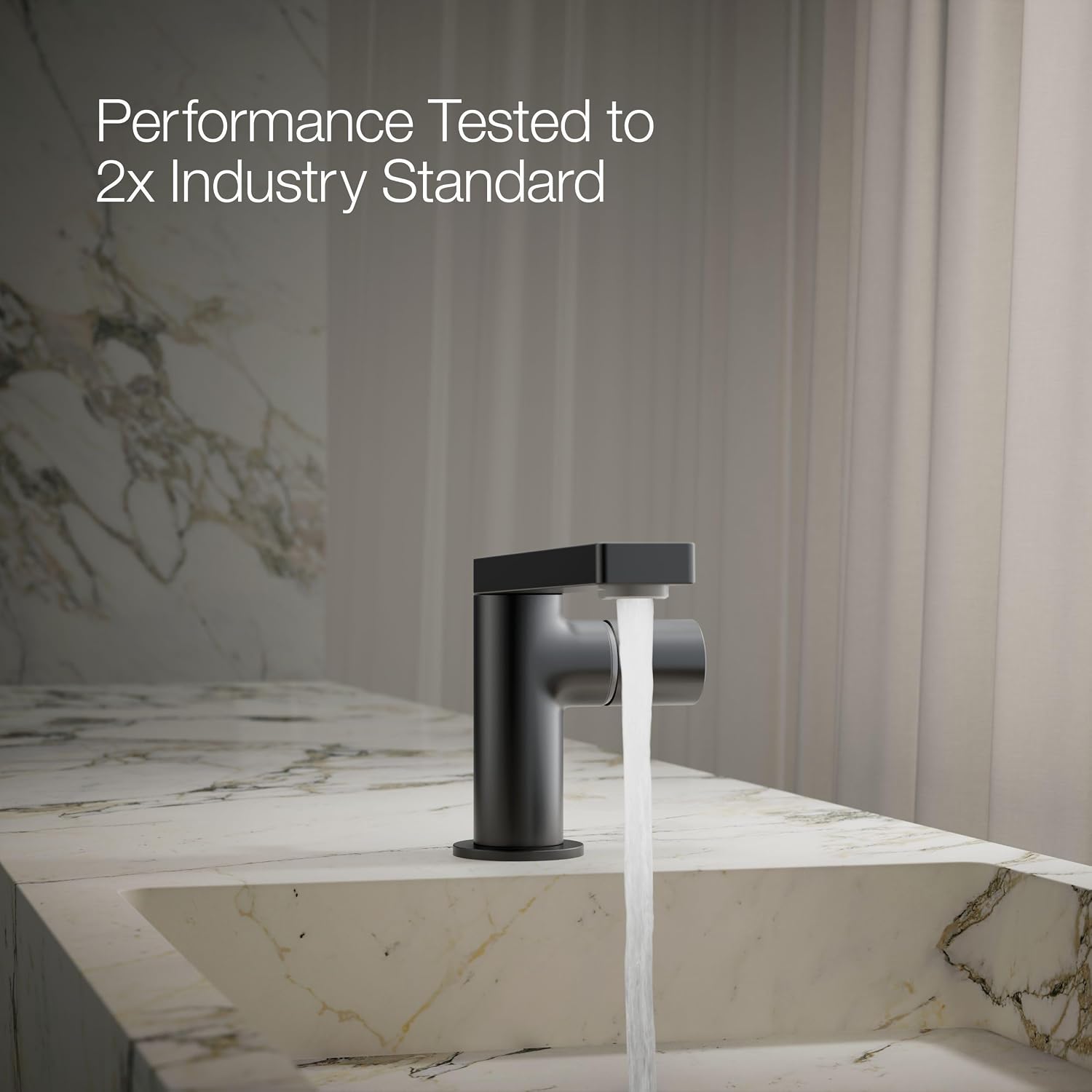 Kohler 73050-7-BL Composed® Single-Handle Bathroom Sink Faucet with Cylindrical Handle, 1.2 gpm, Matte Black