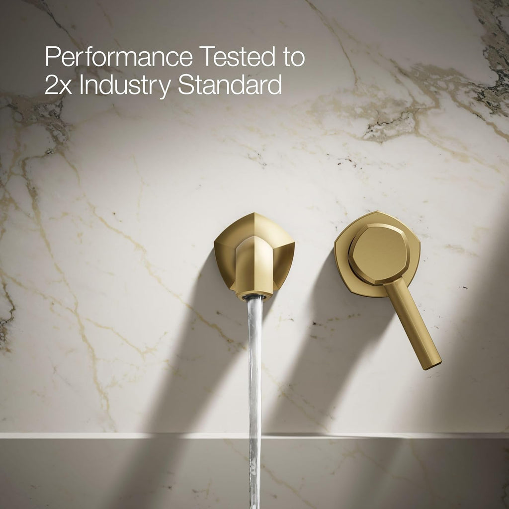 KOHLER K-27012-4-2MB Occasion Wall-Mount Bathroom Sink Faucet Handle, Premium Durable Metal, Corrosion Resistant, Vibrant Brushed Moderne Brass
