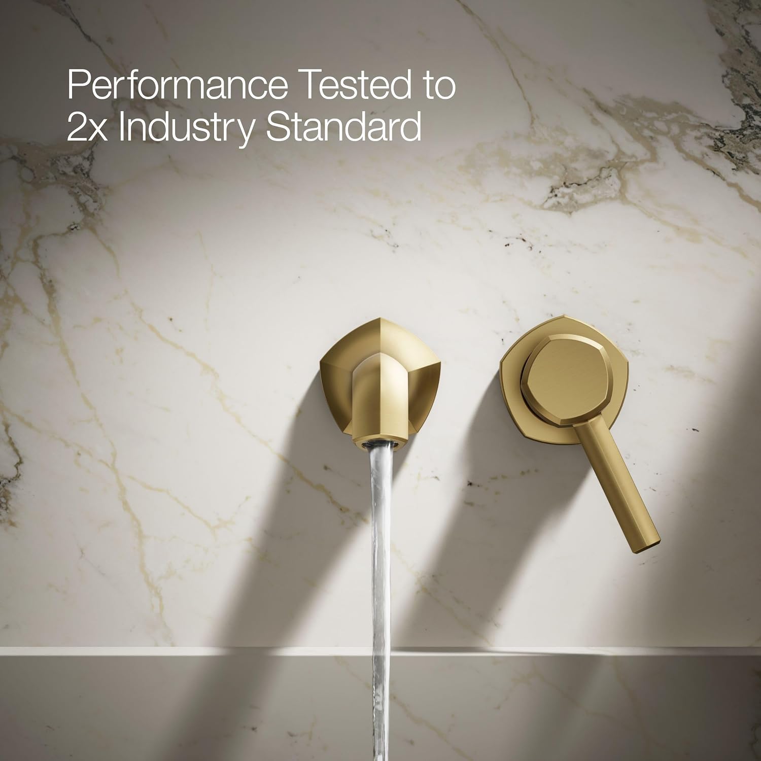 KOHLER K-27012-4-2MB Occasion Wall-Mount Bathroom Sink Faucet Handle, Premium Durable Metal, Corrosion Resistant, Vibrant Brushed Moderne Brass