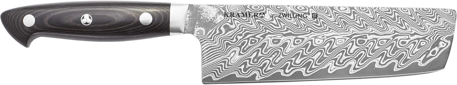 KRAMER by ZWILLING EUROLINE Damascus Collection 6.5-inch Razor-Sharp German Nakiri Knife, Made in Company-Owned German Factory with Special Formula Steel perfected for almost 300 Years