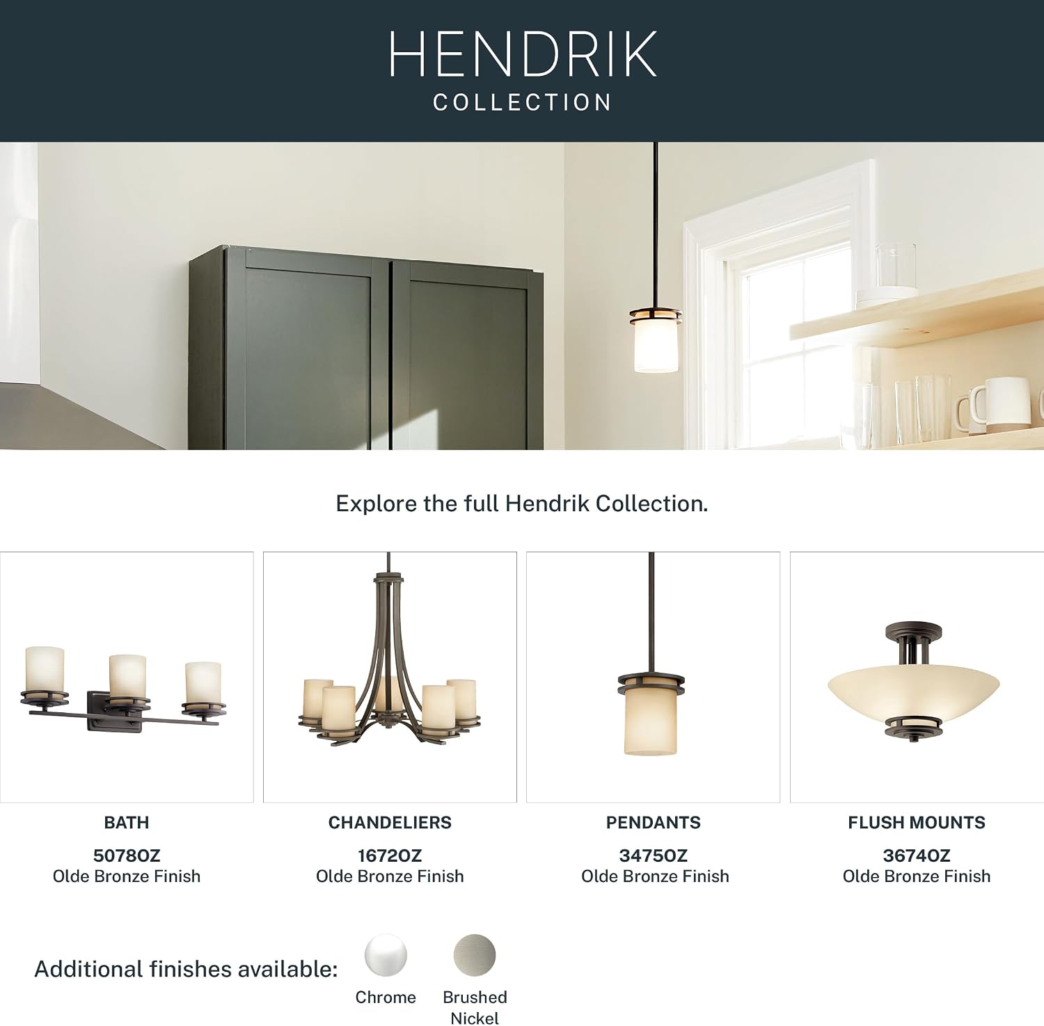 Kichler Hendrik 24' 3 Light Vanity Light with Light Umber Etched Glass Olde Bronze®