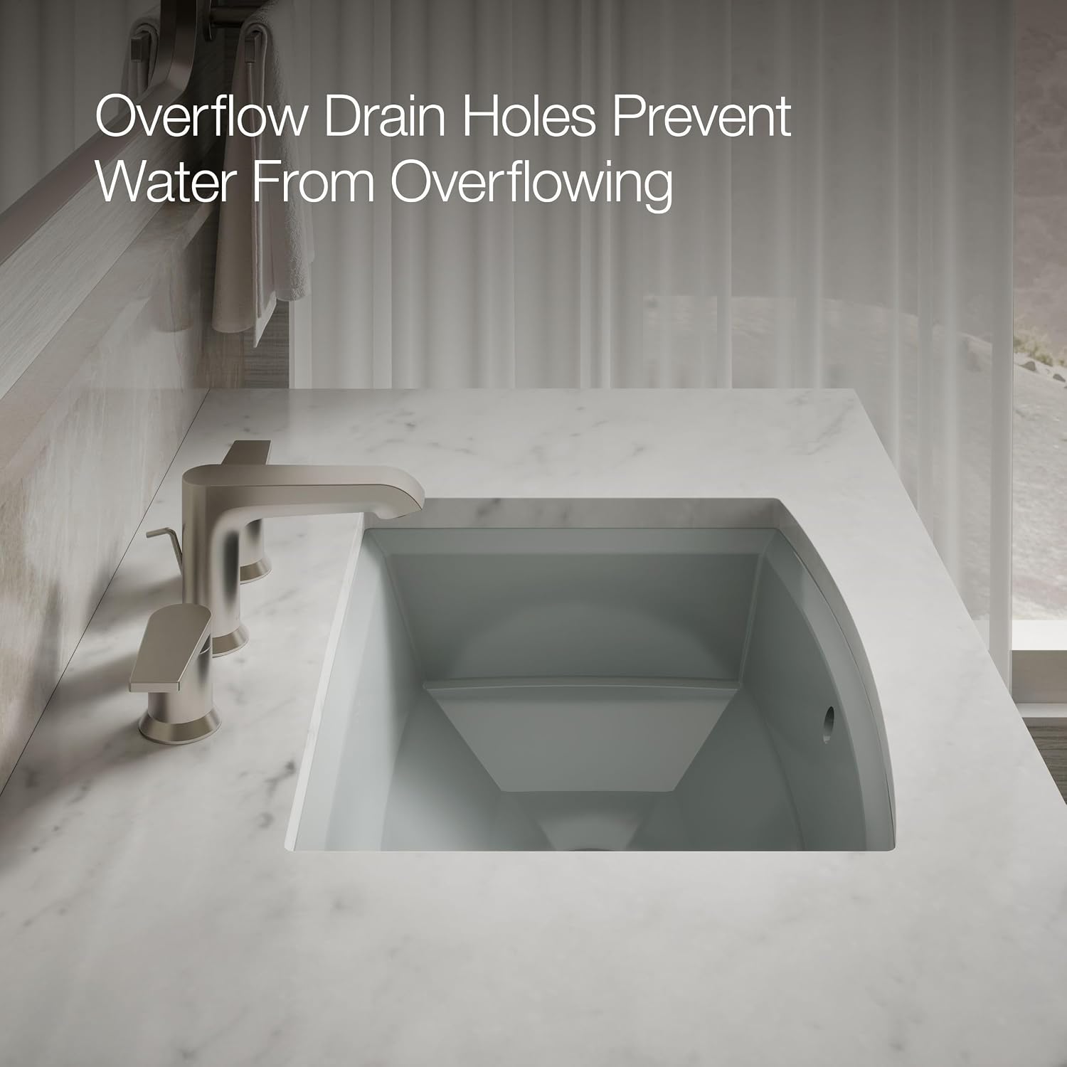 Kohler 2355-95 Archer® 20' rectangular undermount bathroom sink, Ice Grey
