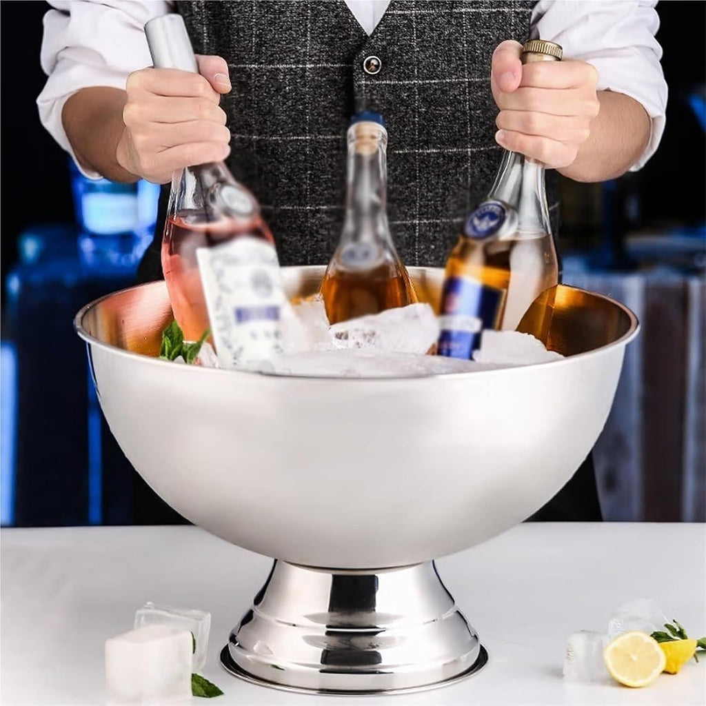 Ice Buckets for Parties, Beverage Tub/Ice Bucket Champagne Buckets for Business and Family Party(Gold)