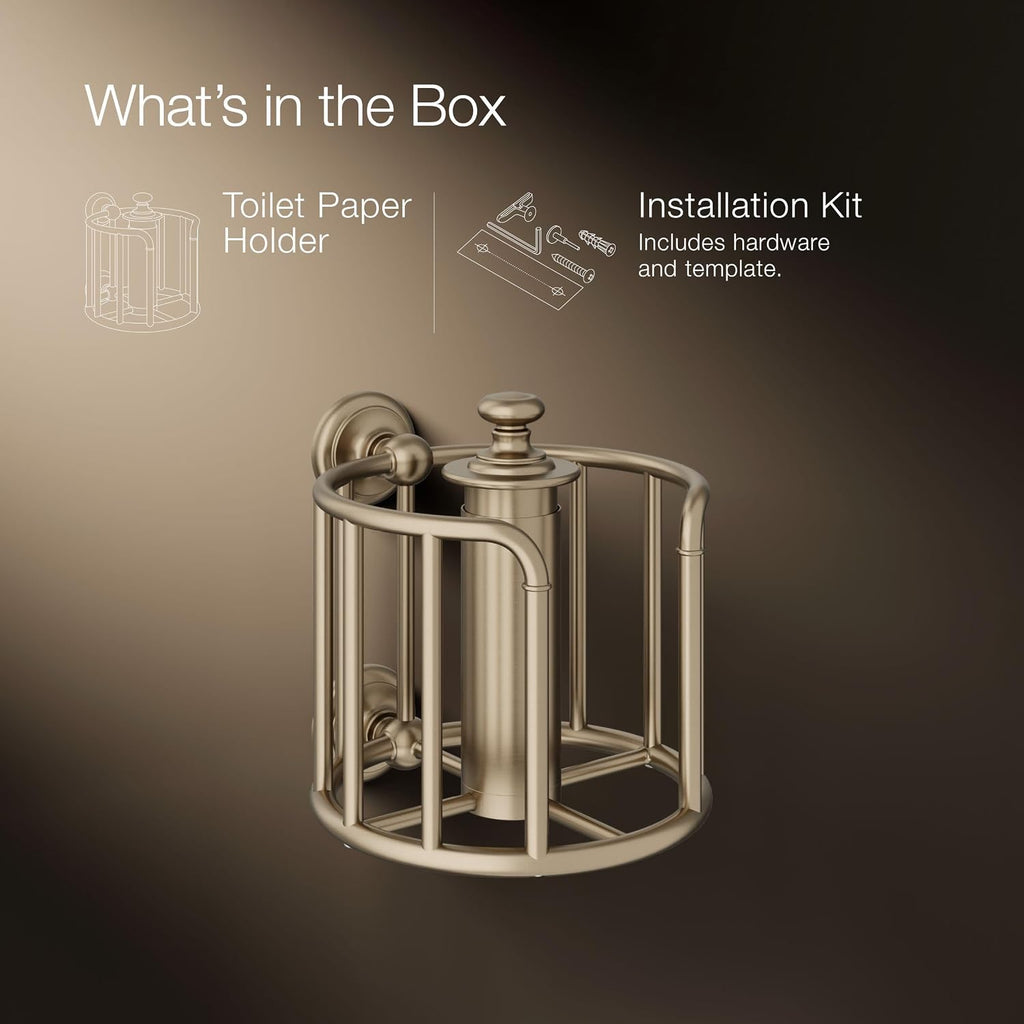 Kohler K-72576-BV Artifacts Toilet Tissue Carriage, Vibrant Brushed Bronze