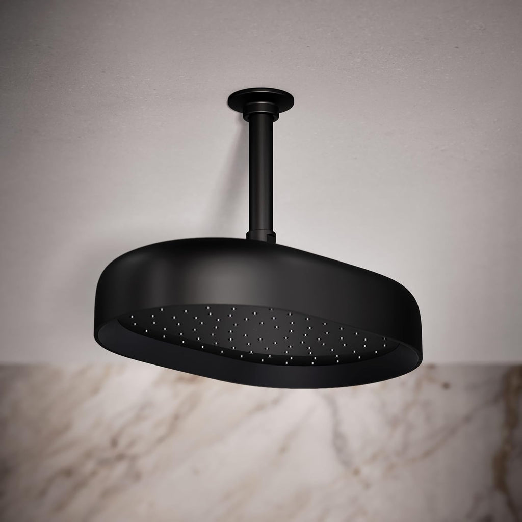 Kohler 26293-BL Statement® Oblong 12' single-function rainhead, 2.5 gpm, Matte Black