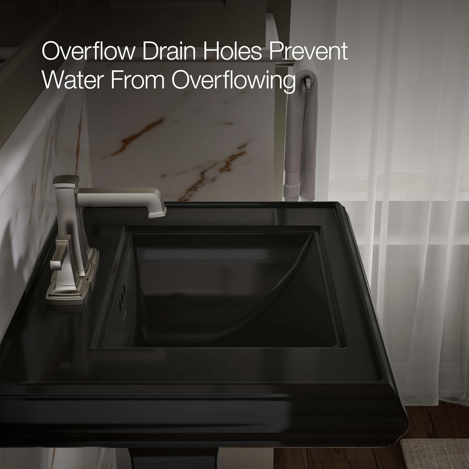 KOHLER Memoirs® pedestal/console table bathroom sink basin with 4' centerset faucet holes