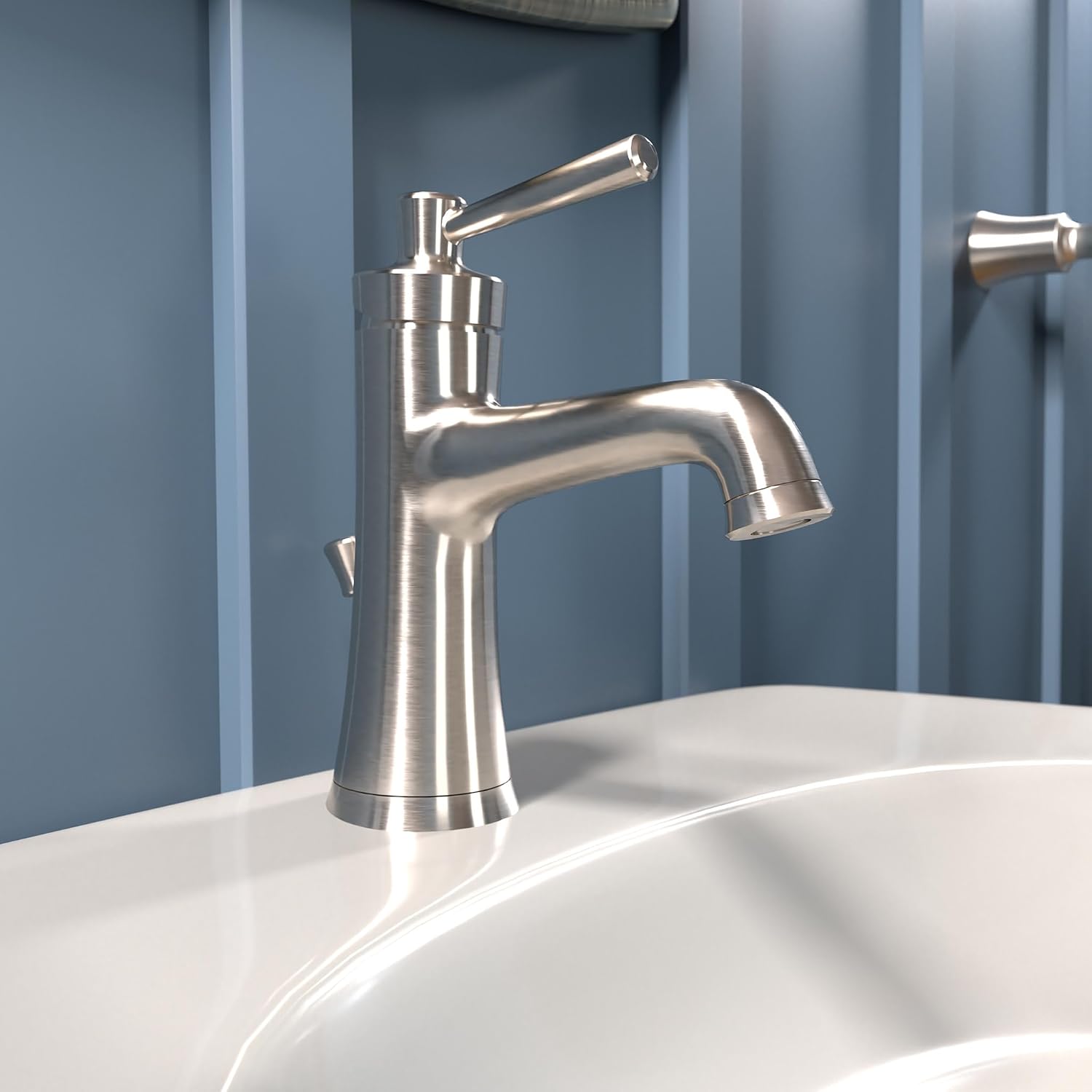 hansgrohe Joleena Transitional 1-Handle 1 8-inch Tall Bathroom Sink Faucet in Brushed Nickel, 04773820