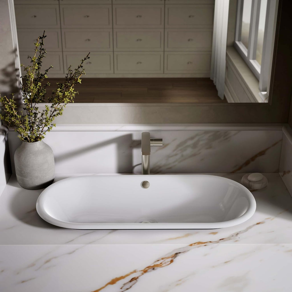 KOHLER K-20213-P5-0 Capsule Vessel/Drop-In/Under-Mount Bathroom Sink with Iron Gate painted Underside