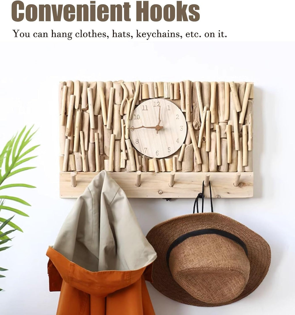 Electrical Panel Cover Wood Fuse Box Cover Cabinet Decorative, Retro Clock Breaker Box Cover Panel with Hook, Easy-to-Install Meter Box Cover for Home Office Dorm(WXH-55 x 45CM(21.7 x 17.7))