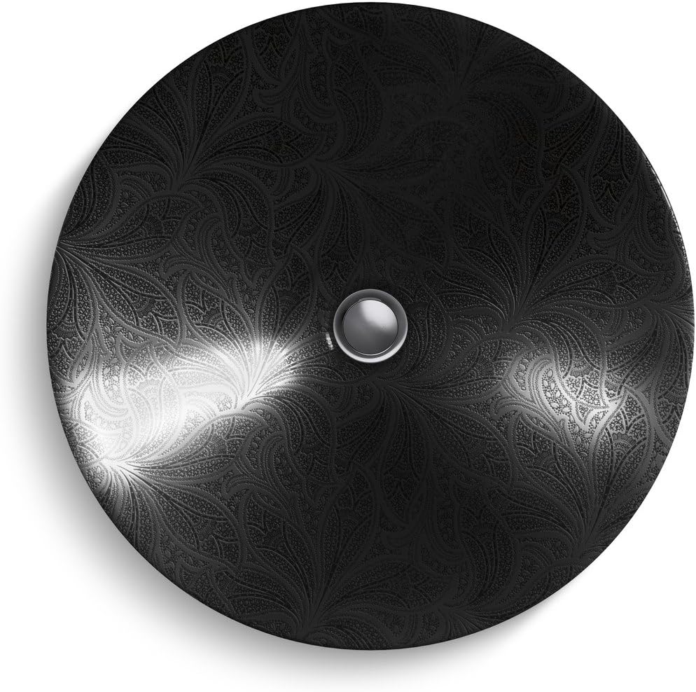KOHLER K-75748-FP2-7 Sartorial Paisley Carillon, ARTIST EDITIONS Round Wading Pool Bathroom Sink, Paisley - Black Black