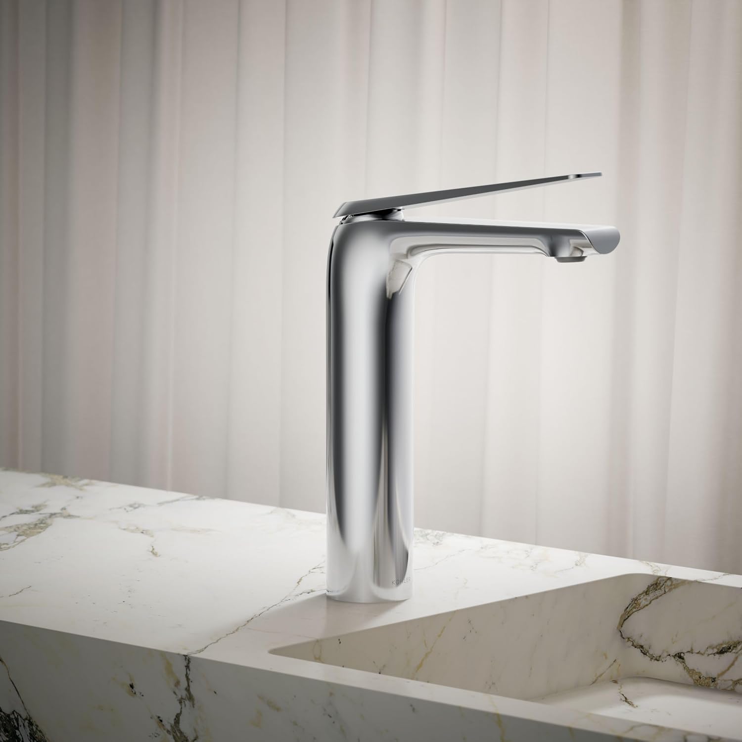 Kohler 97347-4-CP Avid® Tall Single-Handle Bathroom Sink Faucet, 1.2 gpm, Polished Chrome