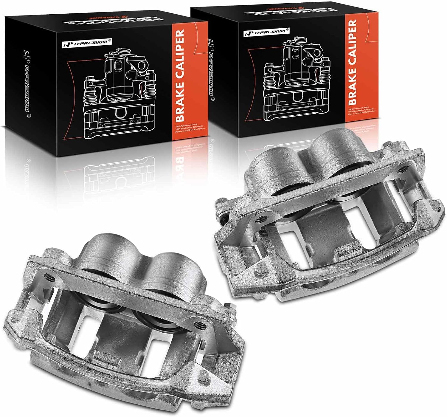 A-Premium Disc Brake Caliper Assembly with Bracket Compatible with Ford & Lincoln Models - F-150 1999-2003, F150 Heritage 2004, Blackwood 2002 - Front Driver and Passenger Side, 2-PC Set