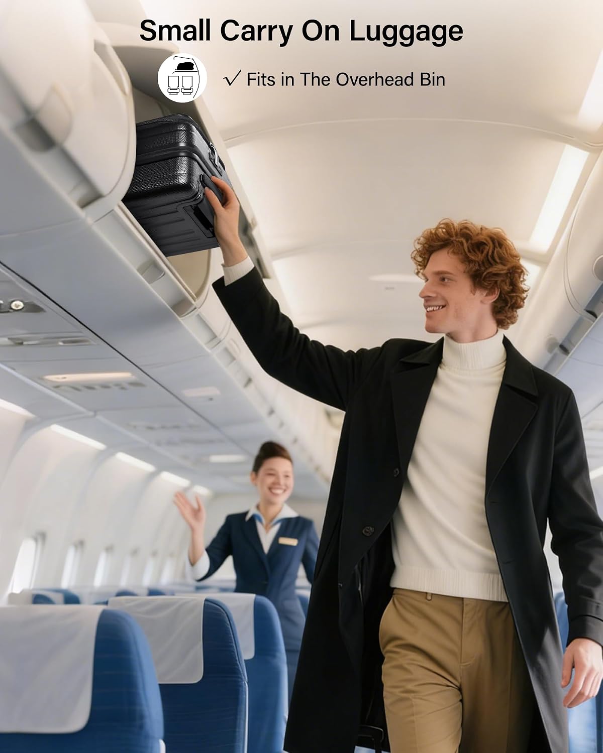 Hanke Top Opening Carry-On - Expandable 16 Inch Airline Approved Spinner | Easy-access top opening,360° spinner wheels,lightweight expandable hardshell, fits overhead bins,for overnight business trips