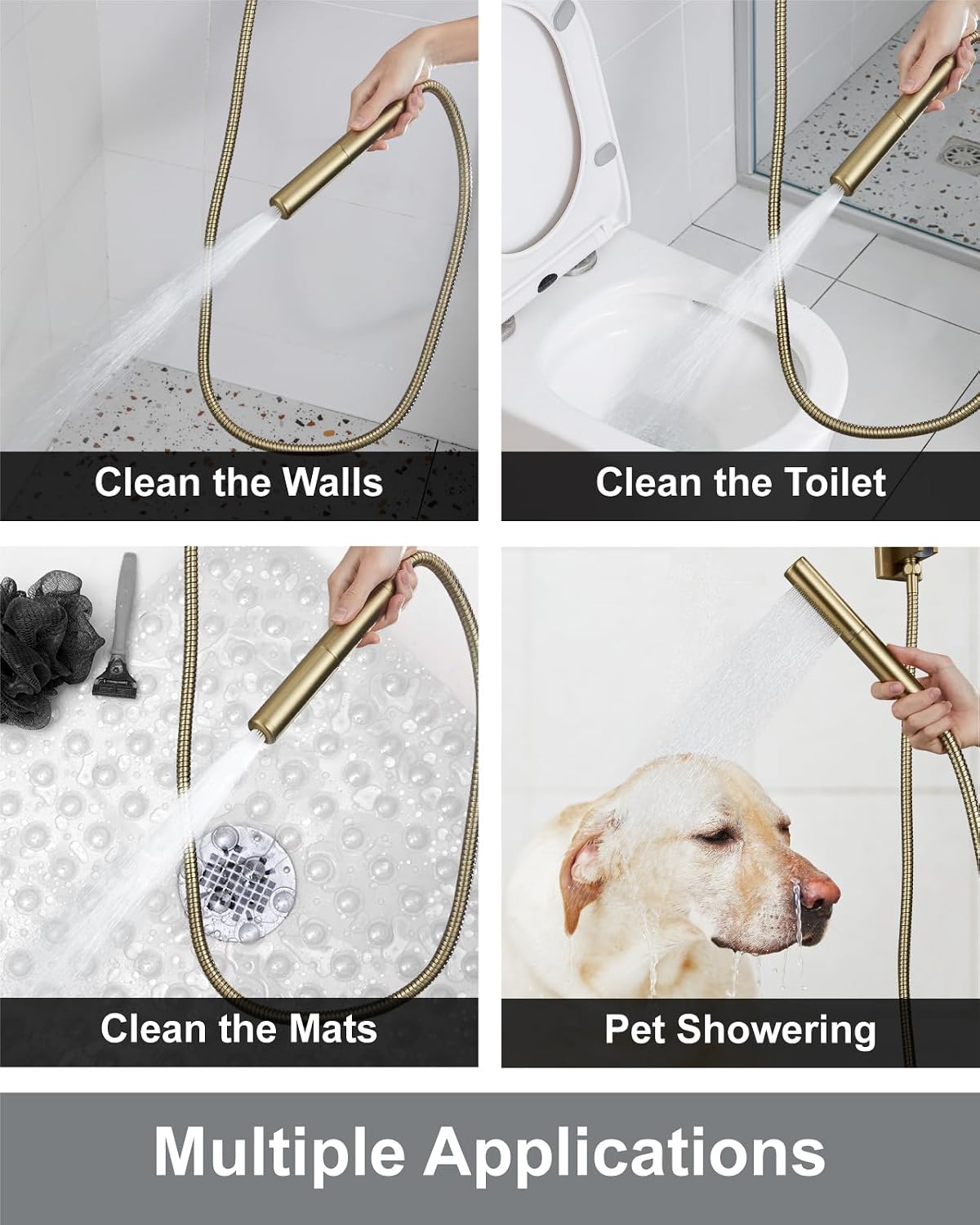 Aolemi Shower System with Rainfall Shower Head and Handheld Wall Mount,High Pressure Shower Faucet Set Fixture Combo with 2 in 1 Handheld Spray Rough-in Valve,12 Inch Shower Head Brushed Gold