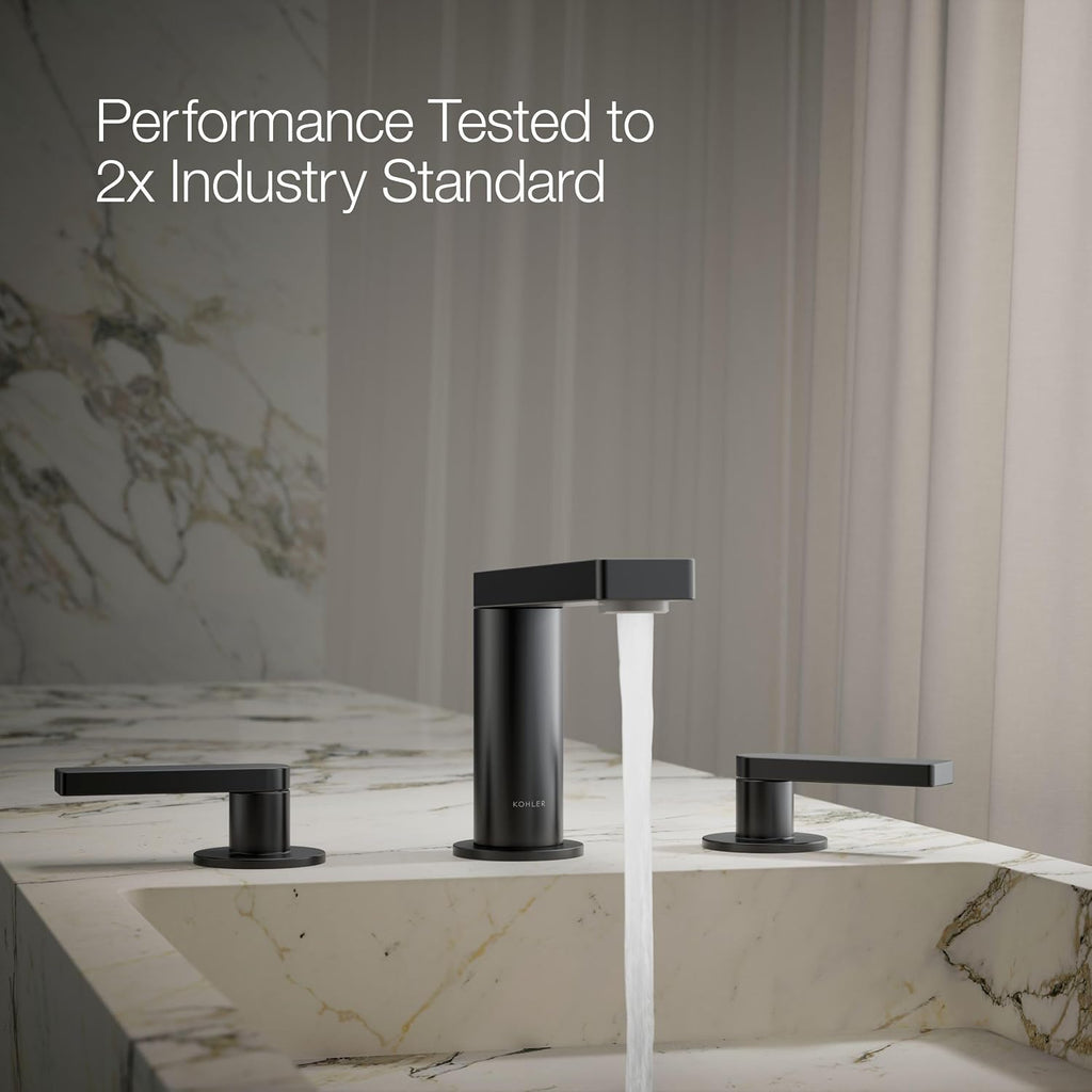 Kohler 73060-4-BL Composed® Widespread Bathroom Sink Faucet with Lever Handles, 1.2 gpm, Matte Black