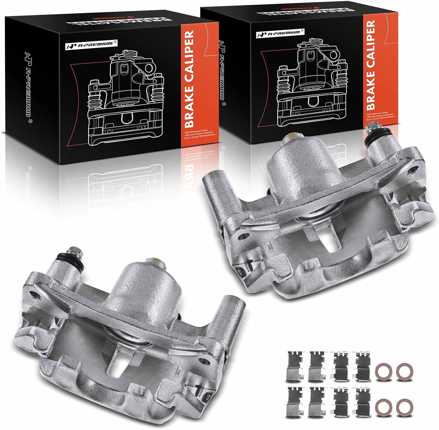 A-Premium Disc Brake Caliper Assembly with Bracket Compatible with Select Lexus Models - RX300 1999 2000 2001 2002 2003, V6 3.0L - Rear Driver and Passenger Side, 2-PC Set
