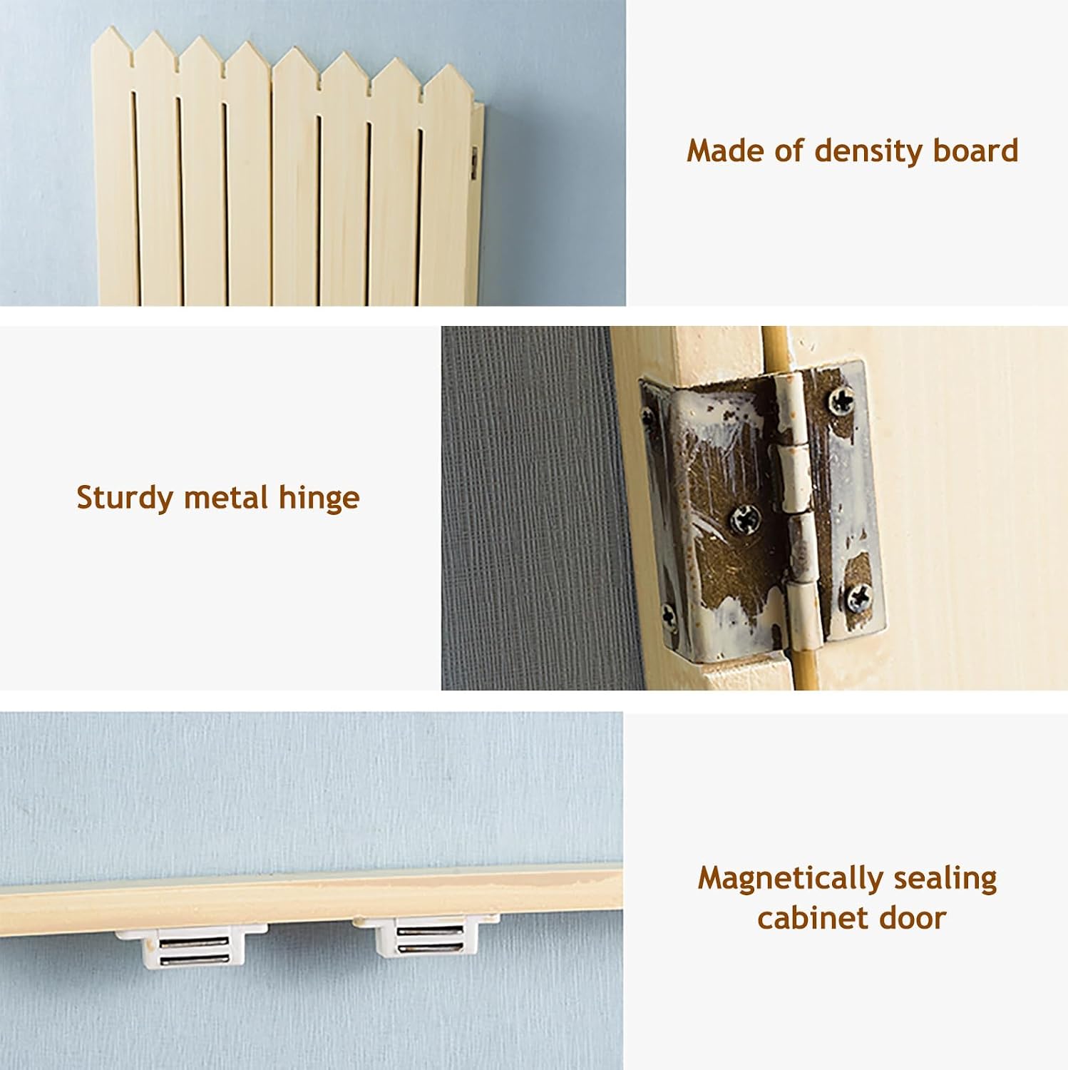 Electrical Panel Cover Fuse Box/Meter Box Cover Fence Shape, Electrical Panel Cover Decorative Wall, Traceless Nails Wall Mounted Breaker Box Cover, for Office/Home(Blue,50.3x45CM-19.8x17.7)