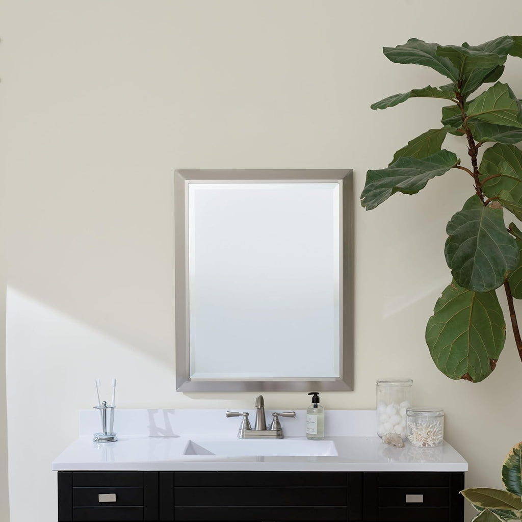 Kichler 30' Rectangular Wall Mirror in Brushed Nickel, (24' W x 30' H), 41011NI