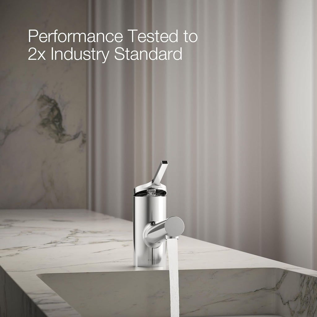 Kohler K-33590-4-CP Elate® Short Single-Handle Bathroom Sink Faucet, Bathroom Faucets, 1.2 GPM, Polished Chrome