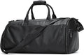 LUUFAN Genuine Leather Garment Bag Large Capacity Travel Bag Business Suit Carrier Bag with Shoe Compartment, Men Women Duffel Bags for Overnight Gym Sports Weekend, Black