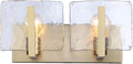 Golden Lighting Aenon BCB 2 Light Bath Vanity in Brushed Champagne Bronze with Hammered Water Glass Shade