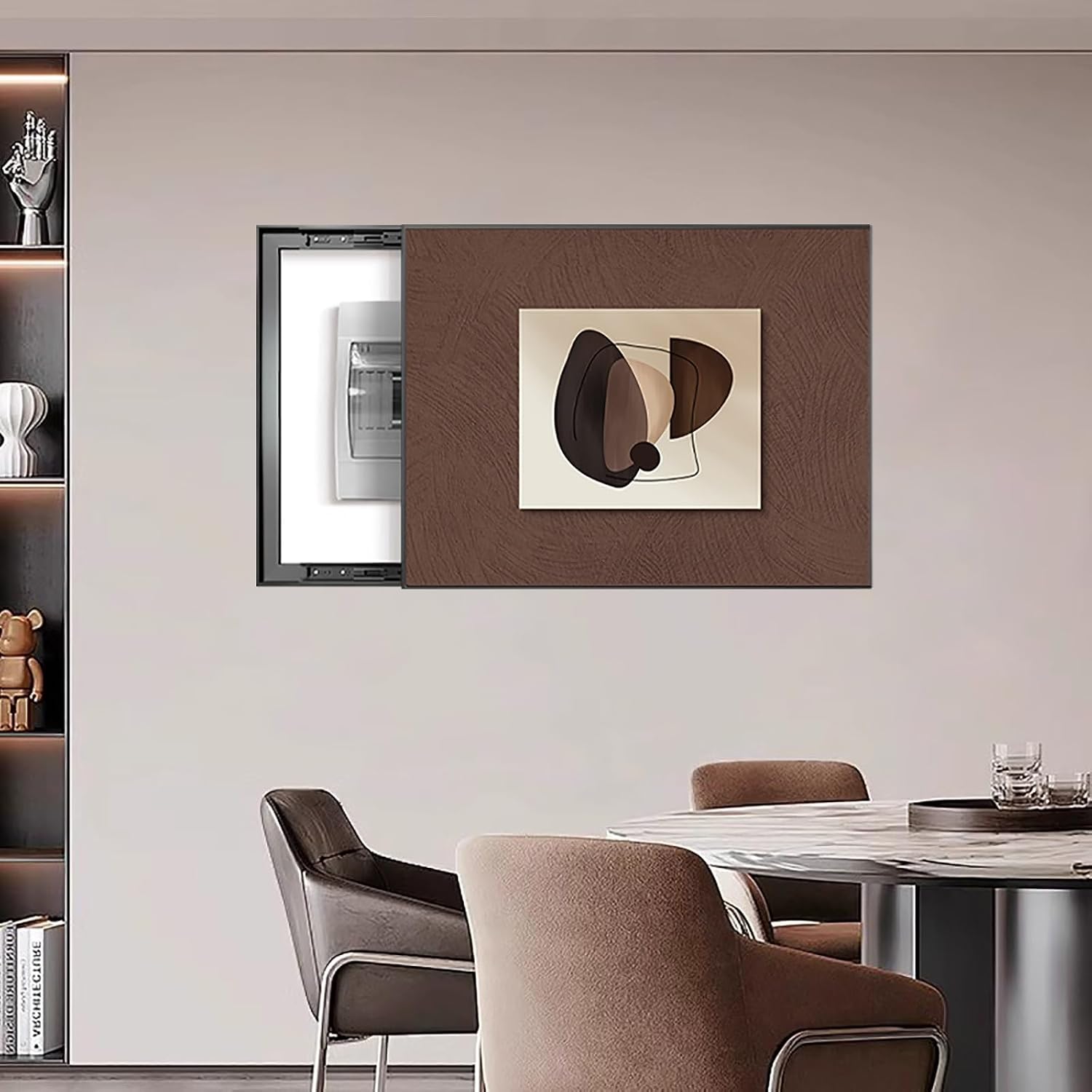 Circuit Breaker Box Cover, Electrical Panel Cover, Hanging Electric Meter Box Art Hide Decorative Paintings, Suitable for Living Rooms, Hotel(Brown 3,55 * 45cm/21.6 * 17.7in)