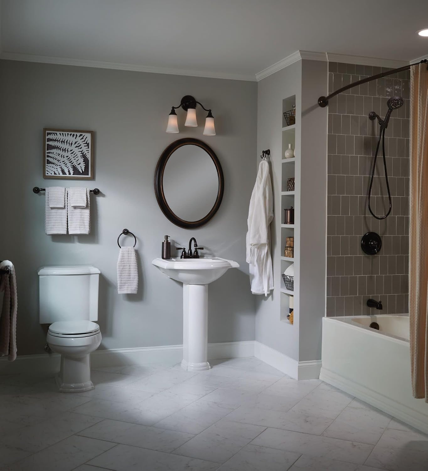 Moen WS84913BRB Two-Handle High Arc Bathroom Faucet, Mediterranean Bronze