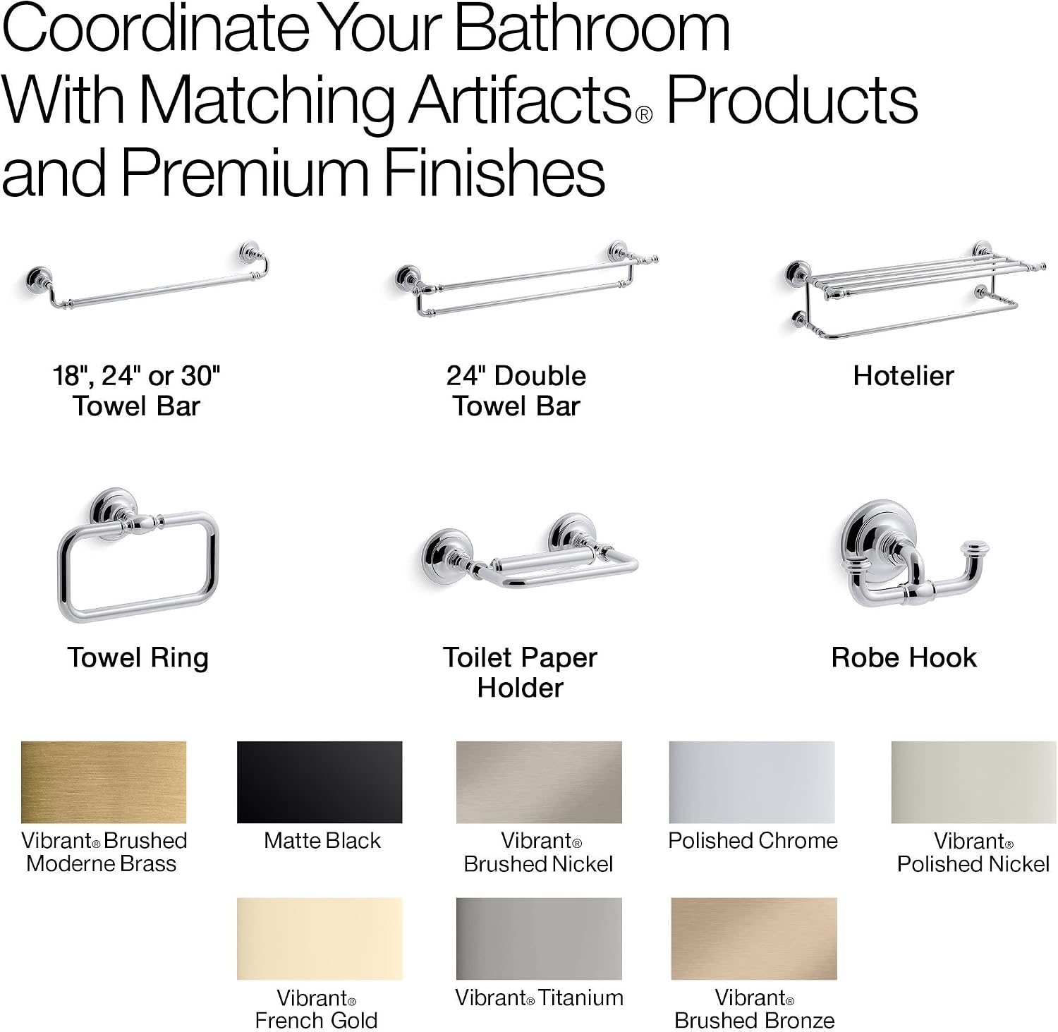 Kohler 72576-AF Artifacts Toilet Paper Carriage in Vibrant French Gold