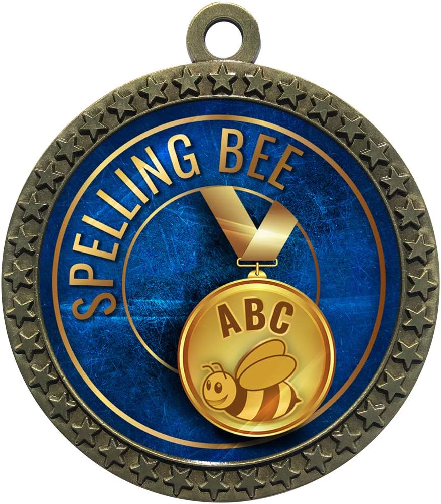 Express Medals Various Styles 1 to 50 Pack Gold Color Spelling Bee Medals Trophy Award with Neck Ribbon Medal Trophies Gift Prize Tournament Champion Team 1st Place
