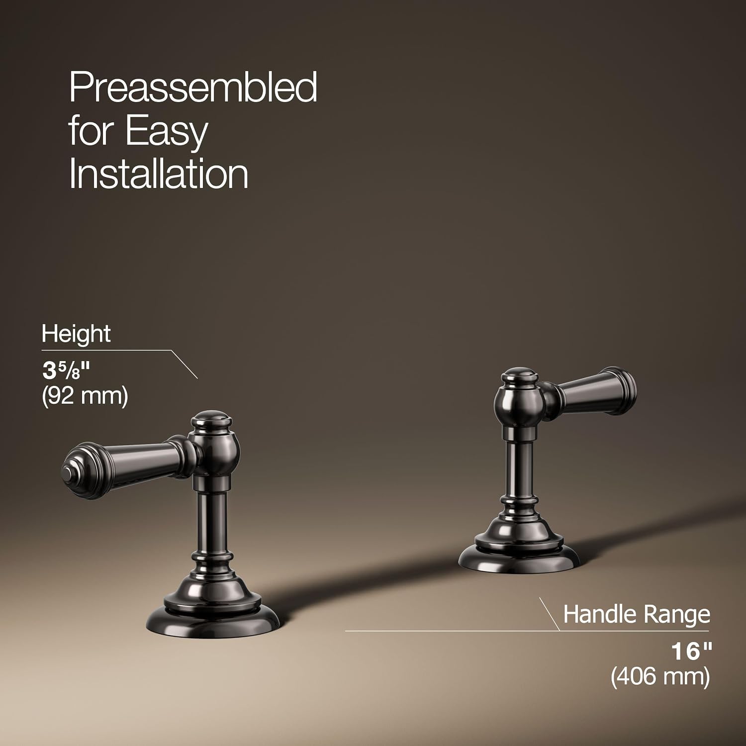 KOHLER 98068-4-TT ARTIFACTS™ WIDESPREAD HANDLES, LEVER, Vibrant Titanium