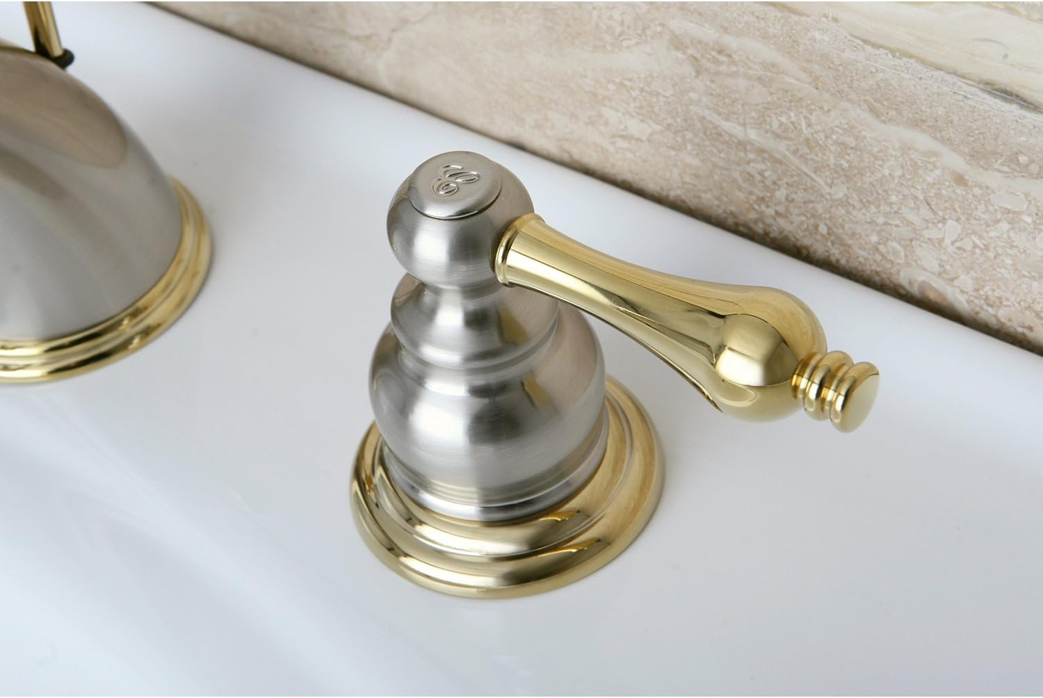 Kingston Brass KB979AL Victorian Widespread Bathroom Faucet, Brushed Nickel/Polished Brass