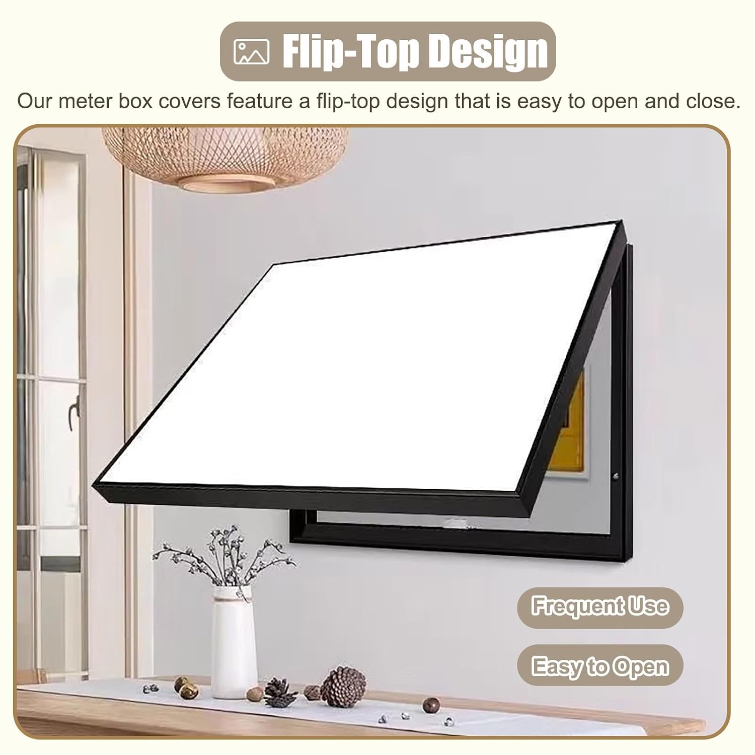 Art Tan Metal Breaker Box Cover with Screws, Detachable Electric Panel Cover for Laundry Room, Light Grey, 70x50cm (27.5x19.75in) - Durable & Stylish Solution