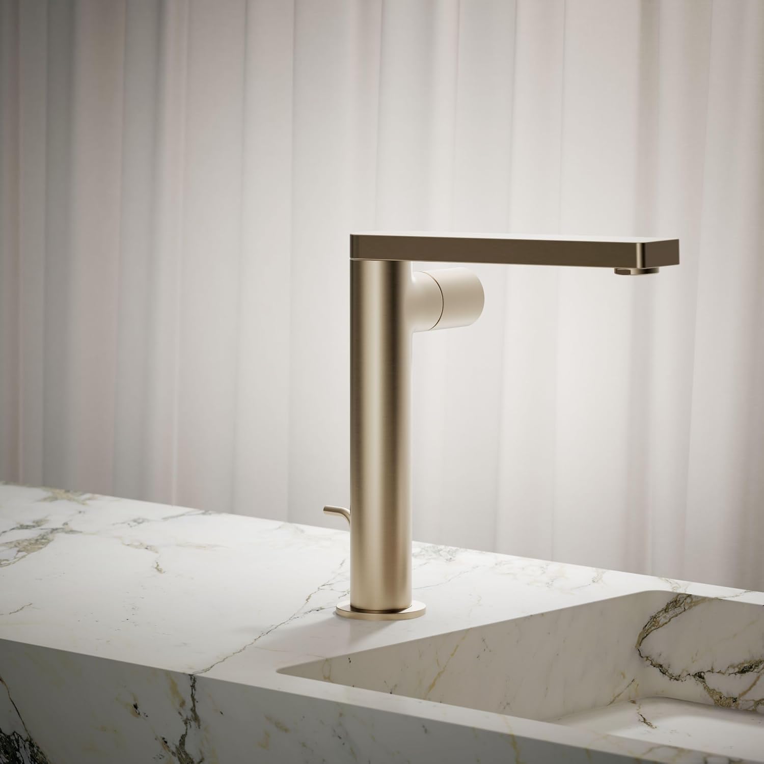 Kohler 73159-7-BV Composed® Tall Single-Handle Bathroom Sink Faucet with Cylindrical Handle, 1.2 gpm, Vibrant Brushed Bronze