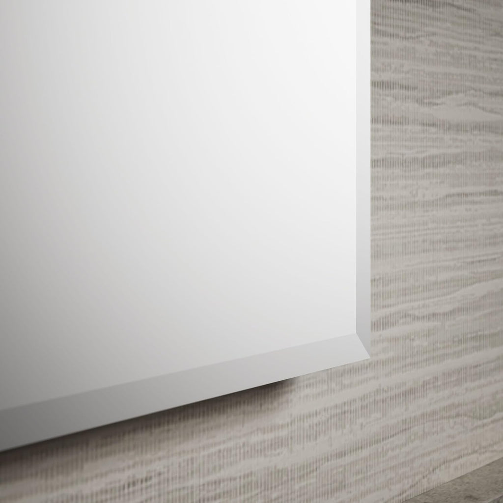 Kohler CB-CLC1526FS Frameless Bathroom Mirror Medicine Cabinet, Single Door, Rectangular Beveled Edge Frame, Bathroom Cabinet Mirror, Adjustable Shelves, 15 in. W x 26 in. H
